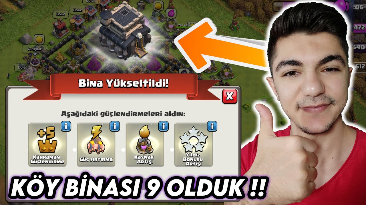En Hızlı geçiş Videosu !! KÖY BİNASI 9'A GEÇTİM !!- Clash Of Clans