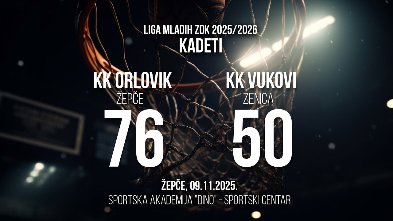 KK Orlovik, Žepče 76 : 50 KK Vukovi - Kadeti, 09.11.2025.