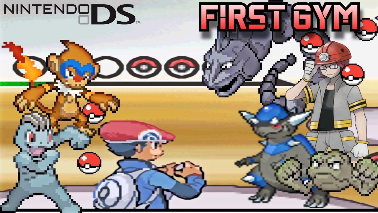 Pokemon: Platinum (Nintendo DS) - 1st Gym/Oreburgh City Gym Battle