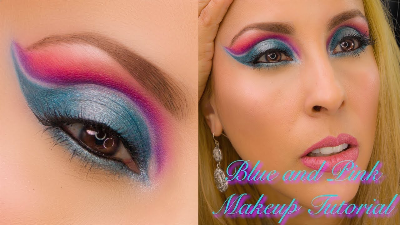 BLUE AND PINK MAKEUP TUTORIAL | 2019