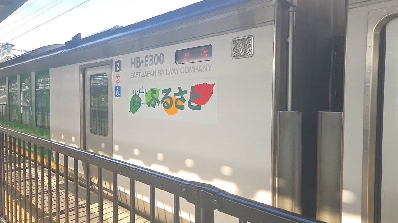 【超激レア】HB-E300系リゾートビューふるさとの車両が回送として松本駅0番線に停車