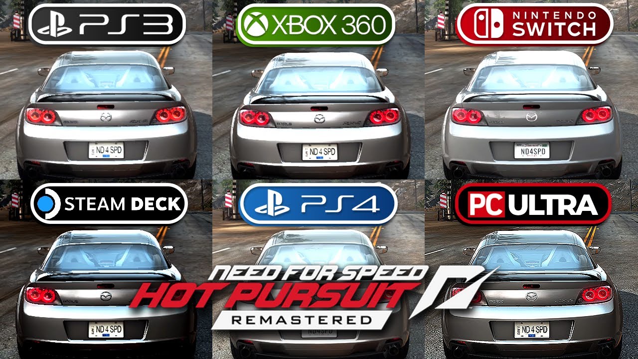 Need for Speed Hot Pursuit | PS3 vs PS4 vs Switch vs Steam Deck vs Xbox 360 vs PC (Side by Side) 4K