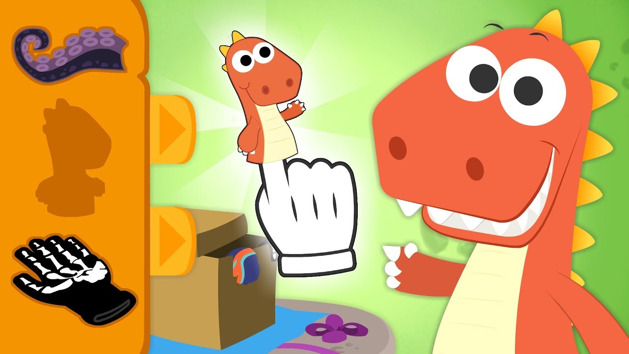 Aprende con Eddie a disfrazar a la mano 👆 Eddie el dinosaurio hace un regalo a la Mano Amiga