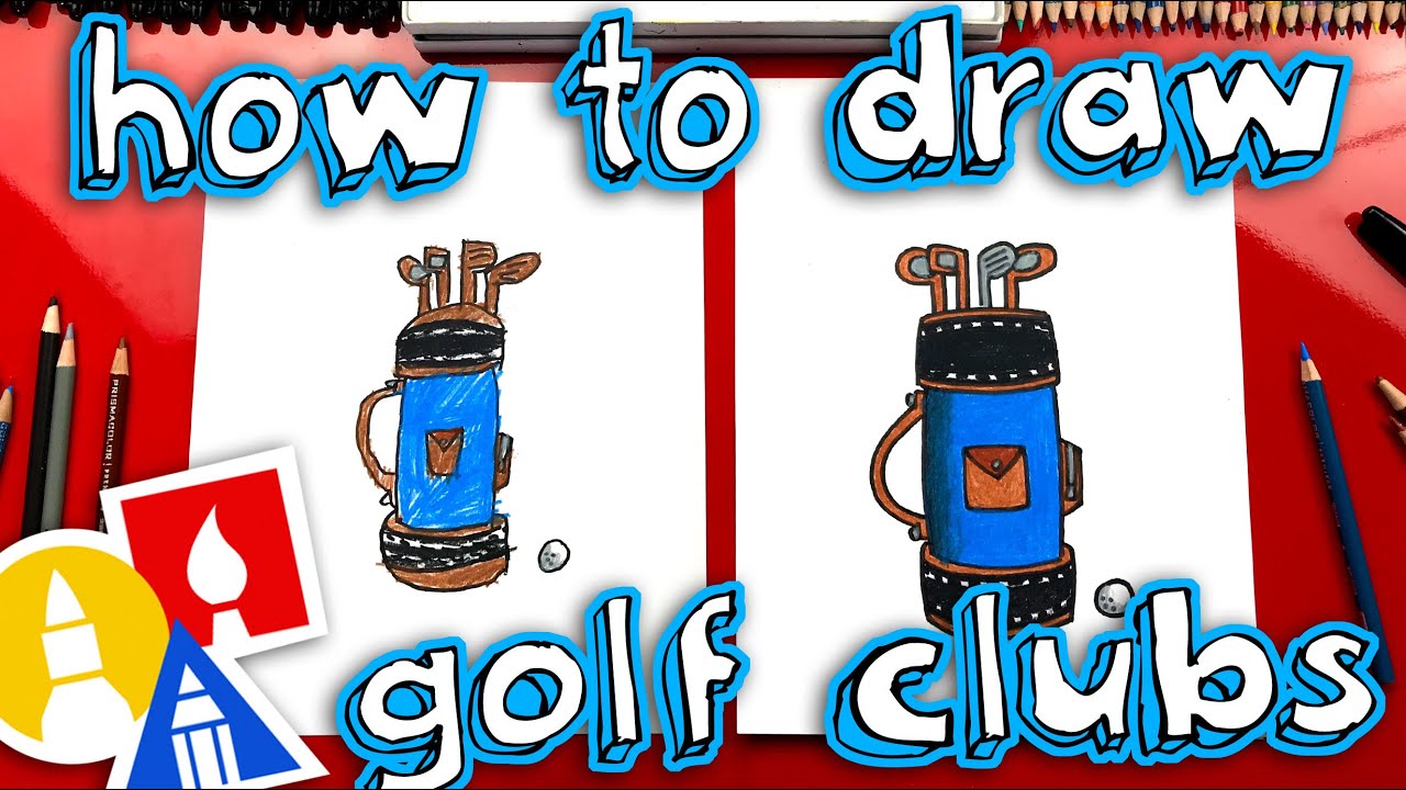 How To Draw A Golf Club Bag For Father's Day!