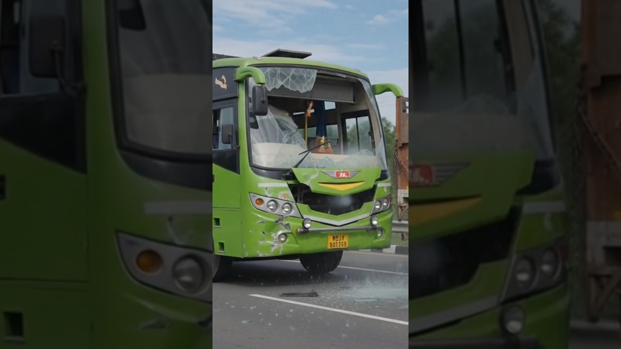Bus Crashes Into Truck | Shocking Road Accident Caught on Camera #bhabha #bikrampur