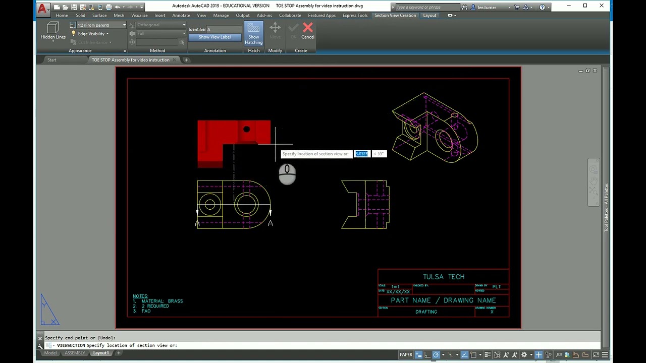 CREATE THE TOE STOP BASE DETAIL SHEET   BASE VIEW METHOD mp4