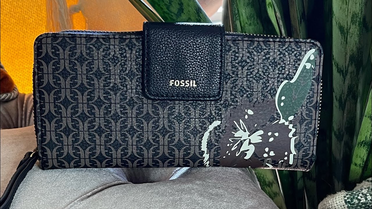 Unboxing- Fossil Madison Zip Clutch Black Floral