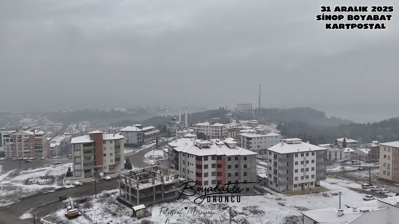 SİNOP BOYABAT KARTPOSTAL 31 ARALIK 2025 SABAHI BEYAZ GELİNLİK GİYDİ