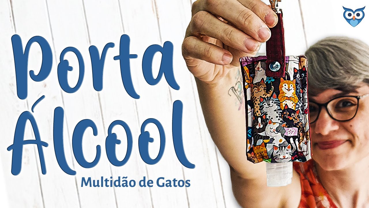 Porta Álcool Multidão de Gatos - Artesanato em Tecido e Costura Criativa - Como Fazer