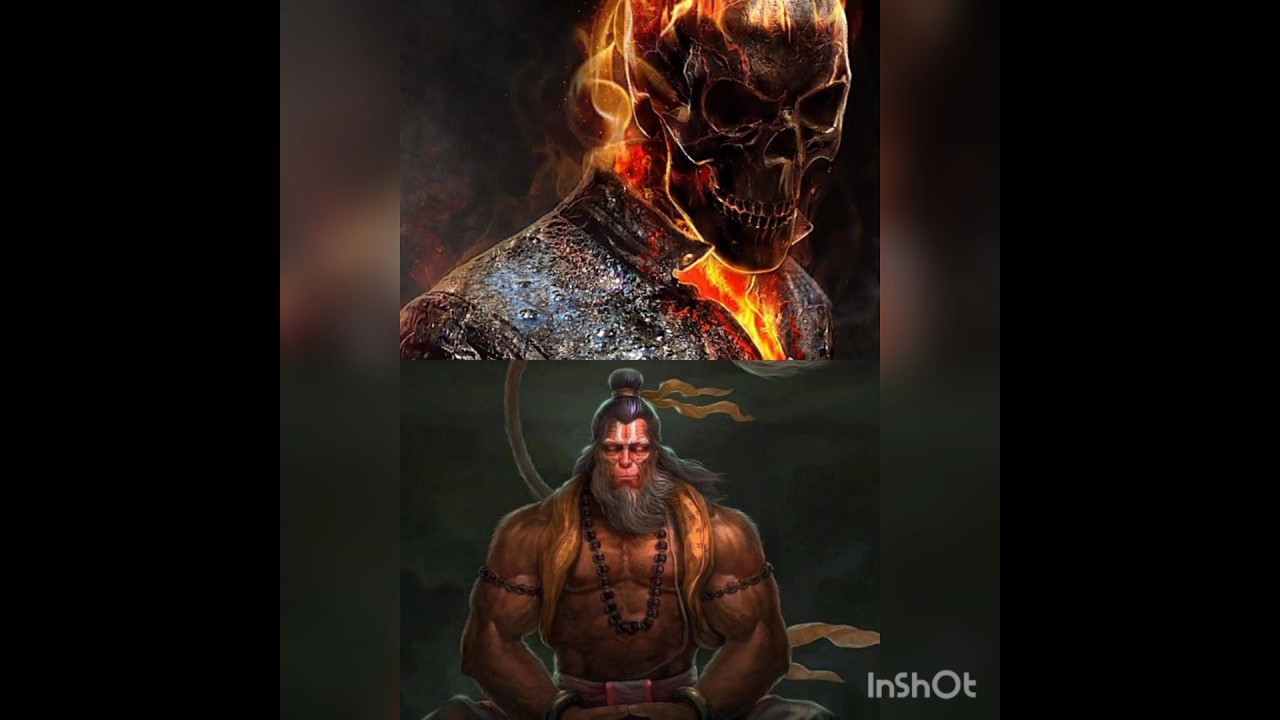 hanumanji vs ghost rider who is win🤔 #hanuman #shorts