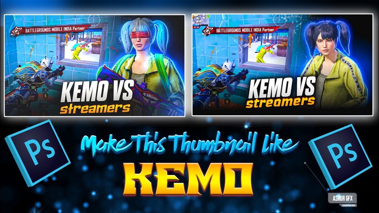 How to make this new kemo thumbnail on Android THUMBNAIL TUTORIAL FOR PS CC PROFESSIONAL