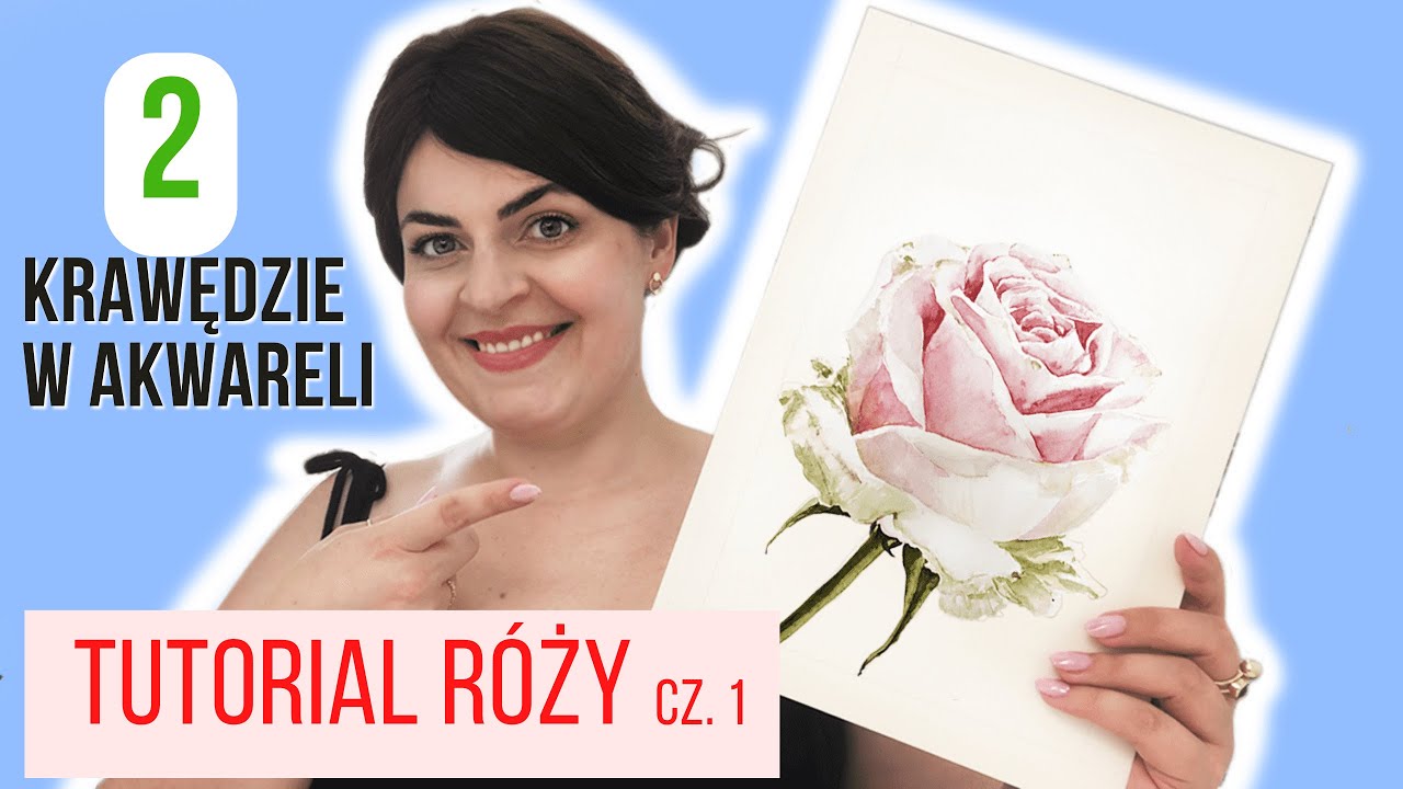 Tutorial róży. Jak łączyć kolory w akwareli? Czyli miękkie i ostre krawędzie. Część 1
