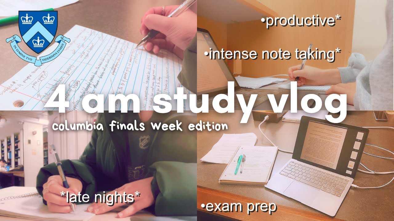 4 am study vlog 📚, columbia finals week, productive, exam prep