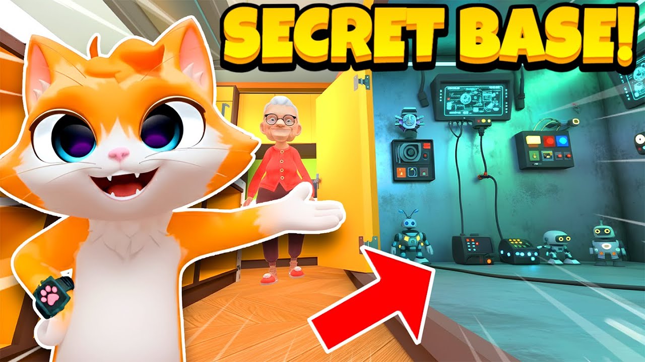 Building a SECRET HIDDEN KITCHEN BASE in Granny's House in I Am Cat VR!