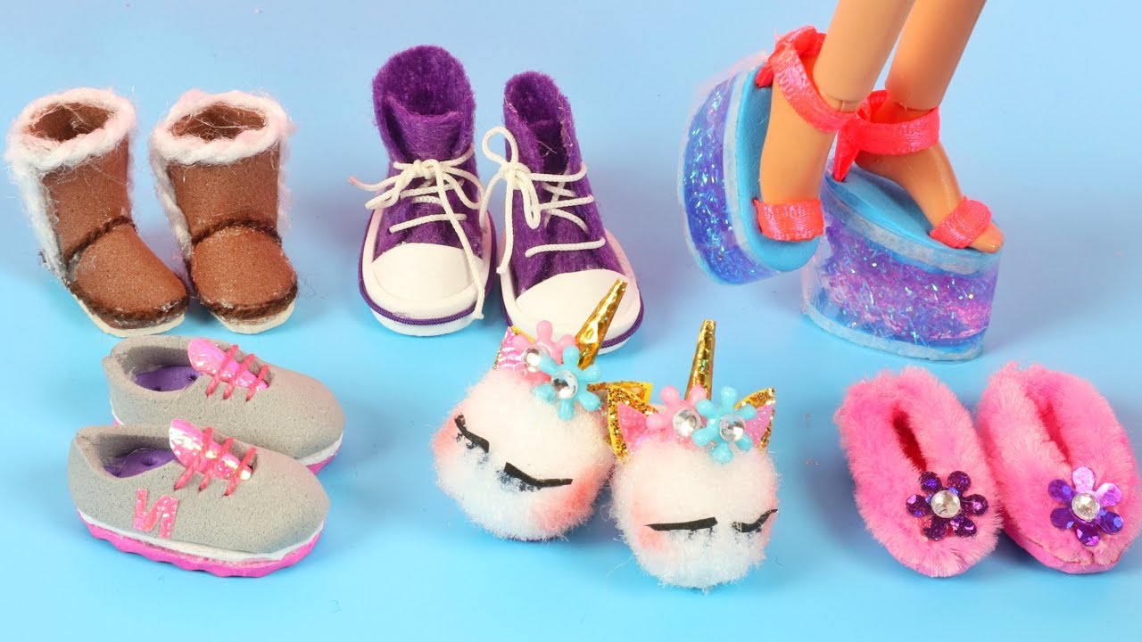 6 Farklı Kendin Yap Barbie Ayakkabısı Nasıl Yapılır? DIY BARBIE SHOES