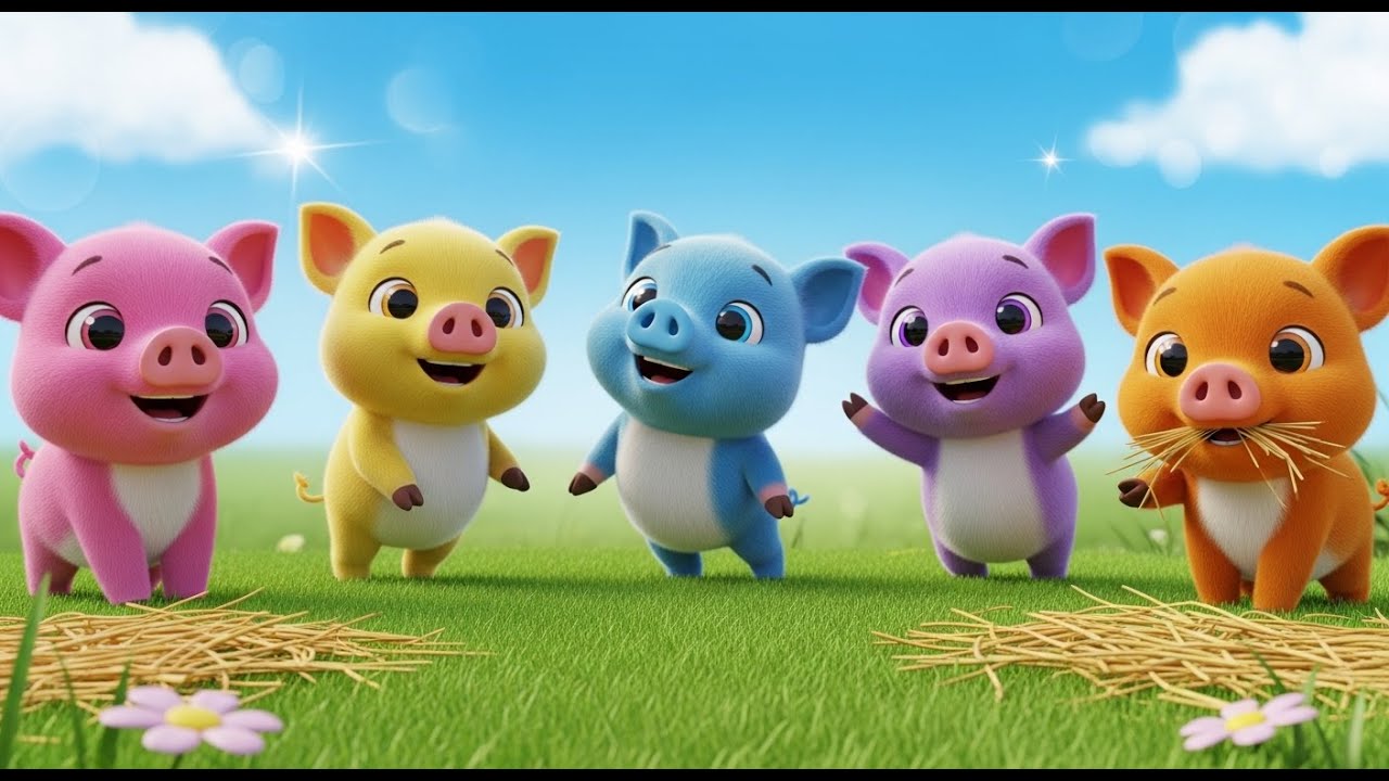 Vijf Biggetjes Snuiven, Snuiven, Snuiven | Modderpret & Tellen op de Boerderij