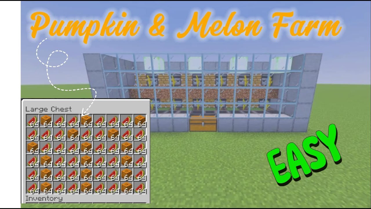 How to make a SIMPLE Pumpkin and Watermelon Farm in Minecraft