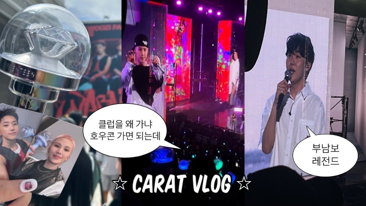 [ 캐럿 브이로그 ] 이때까지 갔던 콘서트 중에 제일 재밌었슨 • 호시우지 부산 막콘 • 승관 • 캐럿존 • 부산 사직 실내 시야 • 세븐틴 • 알고리즘