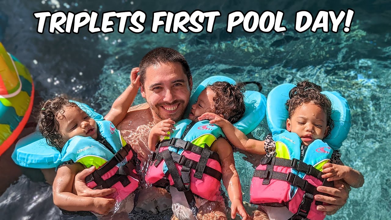Triplets First Pool Day! Did They Sink or Swim?