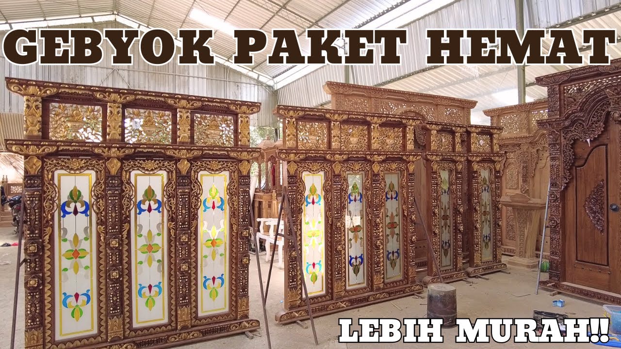 Ngisi Rumah Sultan Banjarnegara Pintu Gebyok Ukir kaca Grafir & Jendela Gebyok Kaca Grafir