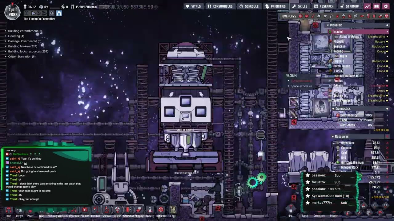 Episode 170 ONI Colony : The ClunkyCo Committee, Cycle : 2888 - 2896 All Research Complete! HNY2024