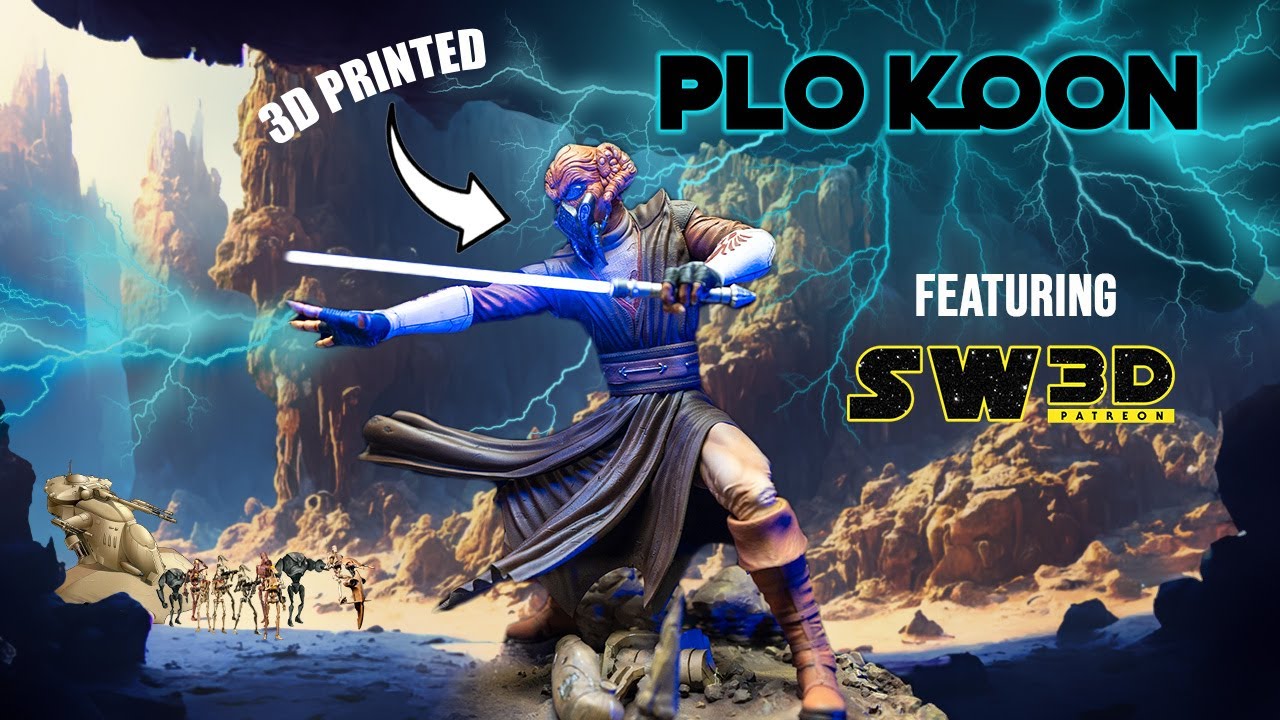 Painting 3D Printed Plo Koon - 1/6th Figure from Start to Finish! #starwars #3dprinting #painting