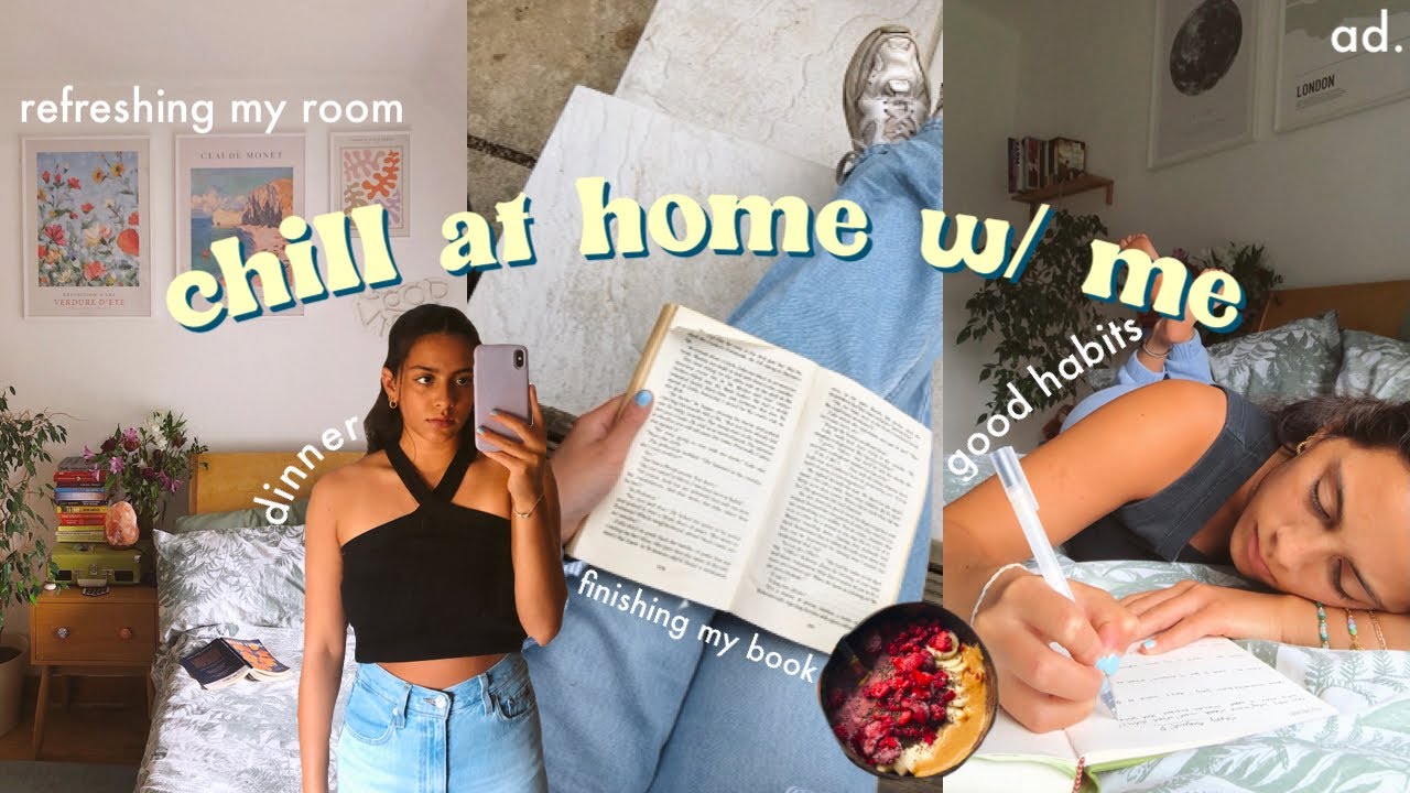 chill at home w/ me 🌼✨redecorating my room, implementing good habits and finishing a book