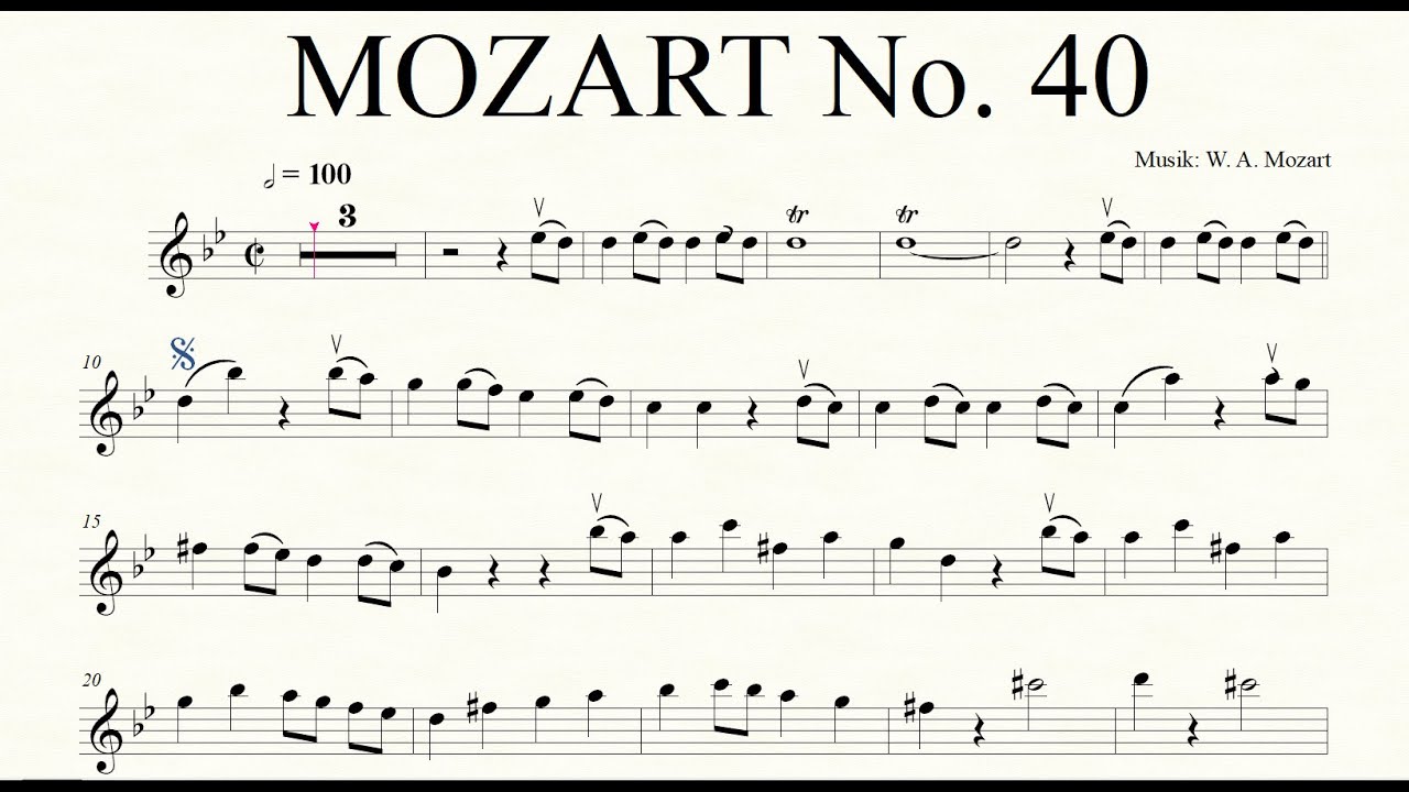 Mozart n  40 Orchestral  Accompaniment