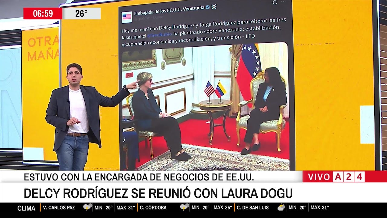 🌎 EE.UU. Y VENEZUELA AVANZAN EN DIÁLOGO POR TRANSICIÓN: DELCY RODRÍGUEZ SE REUNIÓ CON LAURA DOGU