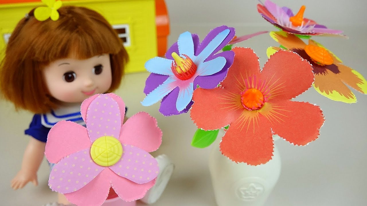 Flower paper stamp toy DIY & Baby doll