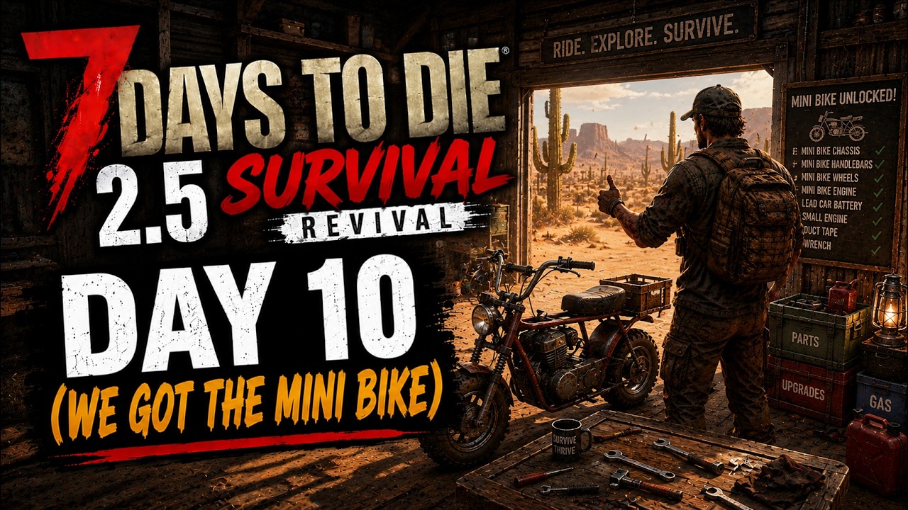 7 Days to Die 2.5 Survival revival - Day 10 (We got the Mini Bike)