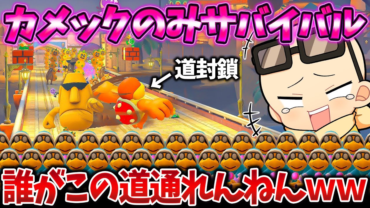 アイテム『カメックのみ』でサバイバルをしたら完全に道封鎖されたｗｗｗ(ﾉω`)【マリオカート ワールド/Mario Kart World】