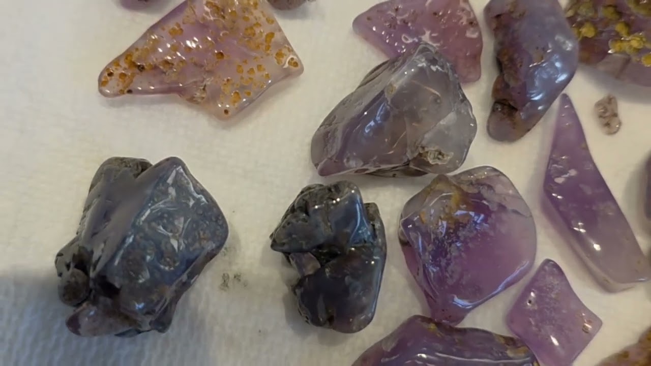 Finished Holly Blue Agate!  Vibratory tumbler.  Final polish.  10/29/2025