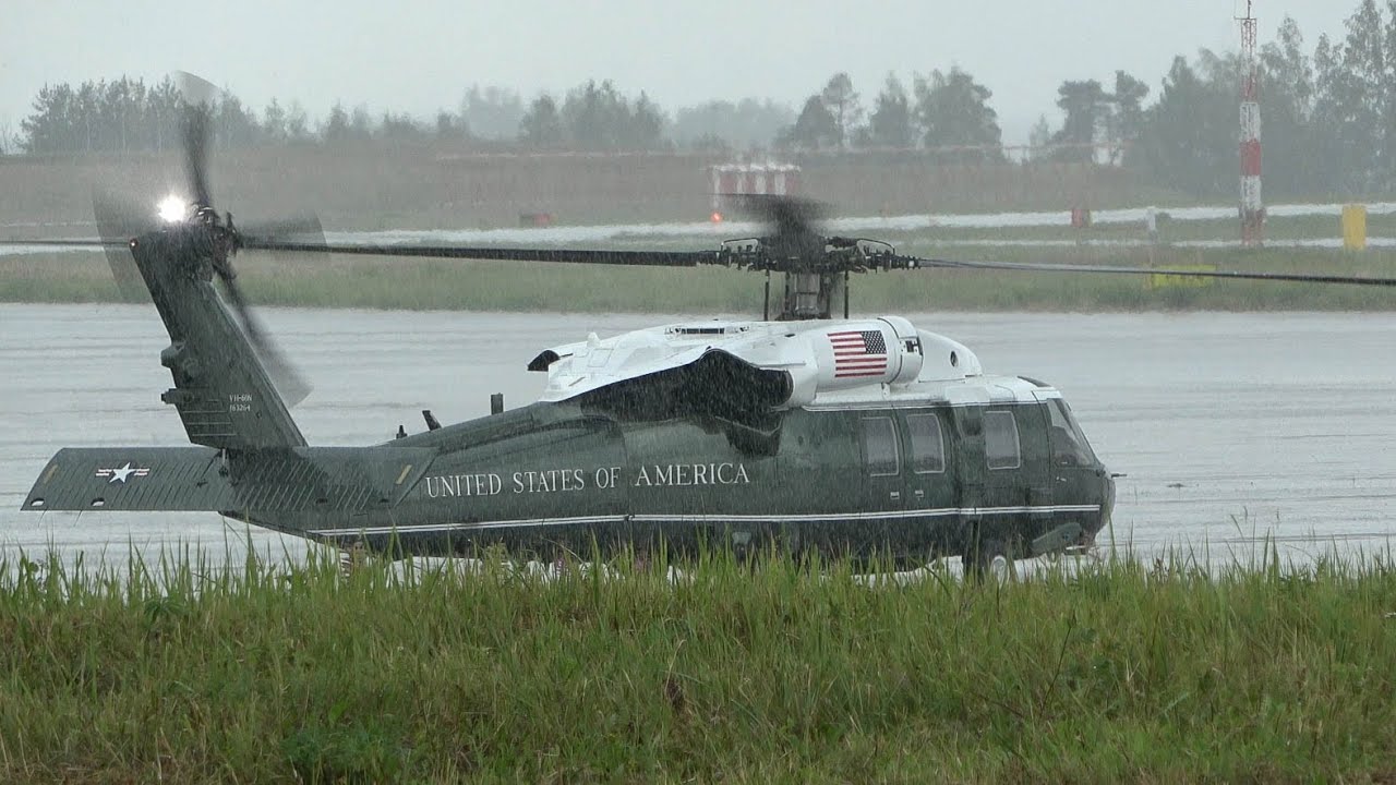 U.S. Marine Corps VH-60N White Hawk Test Run at Helsinki Airport