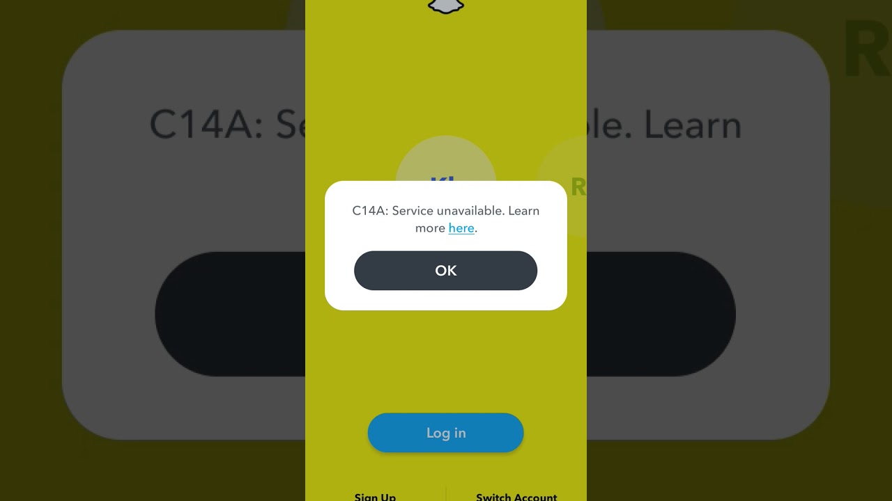 Please check your connection  and try again. Support code C14 problem Snapchat  / #sanpchat