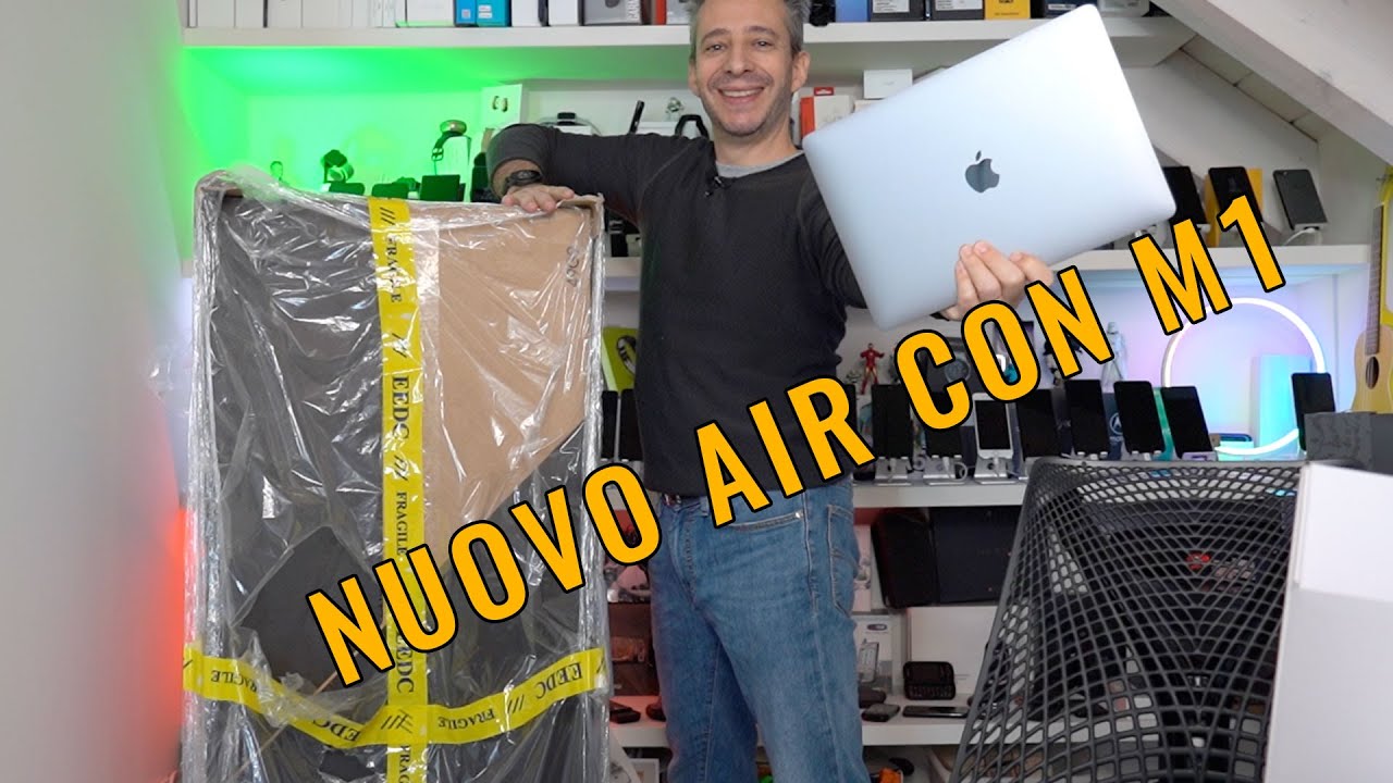 UNBOXING MacBook AIR M1 e MONITOR GIGANTE! con prime impressioni d'uso