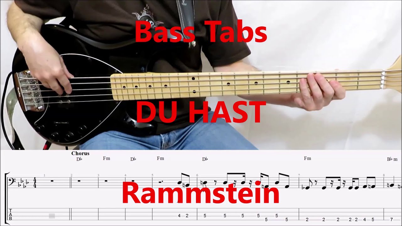 Rammstein - Du Hast (BASS COVER TABS)