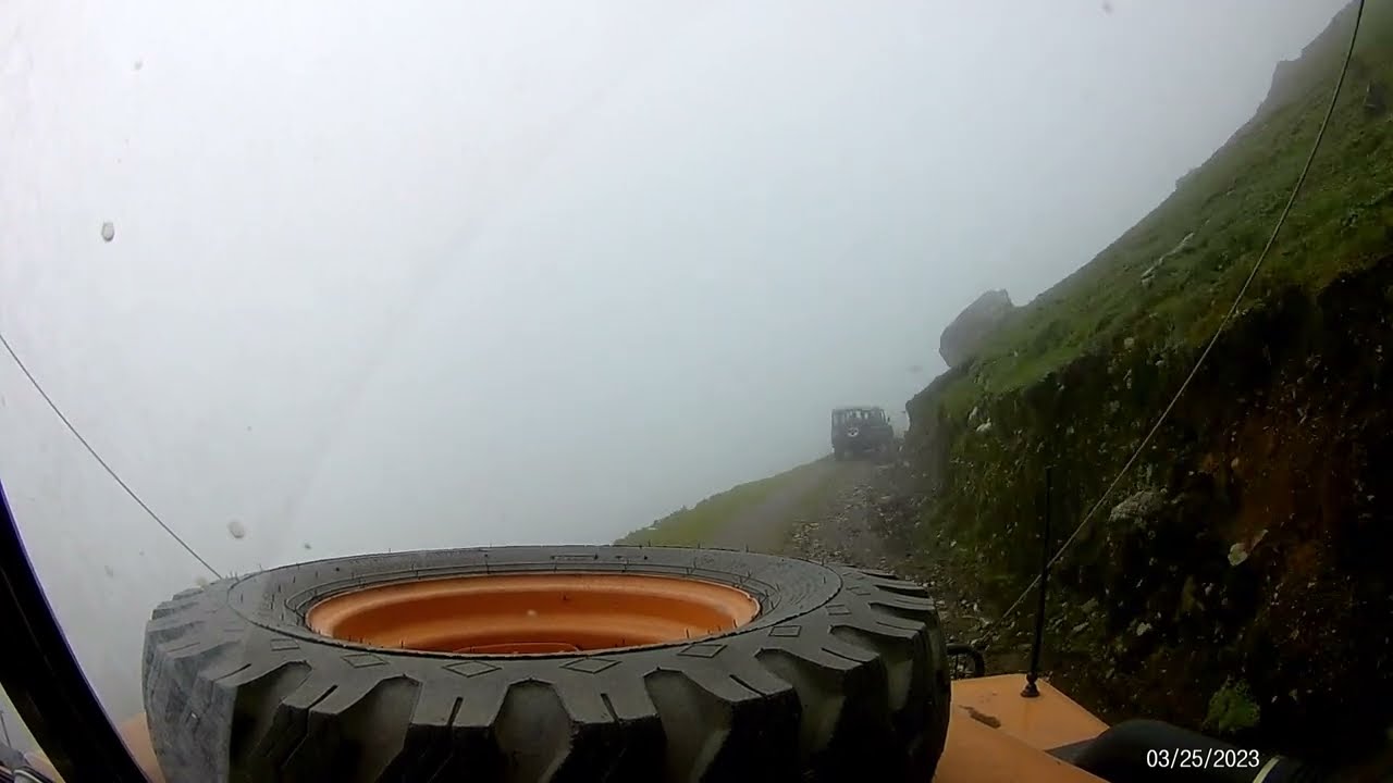 Driving a Land Rover Series 3 upon the Andes mountain range