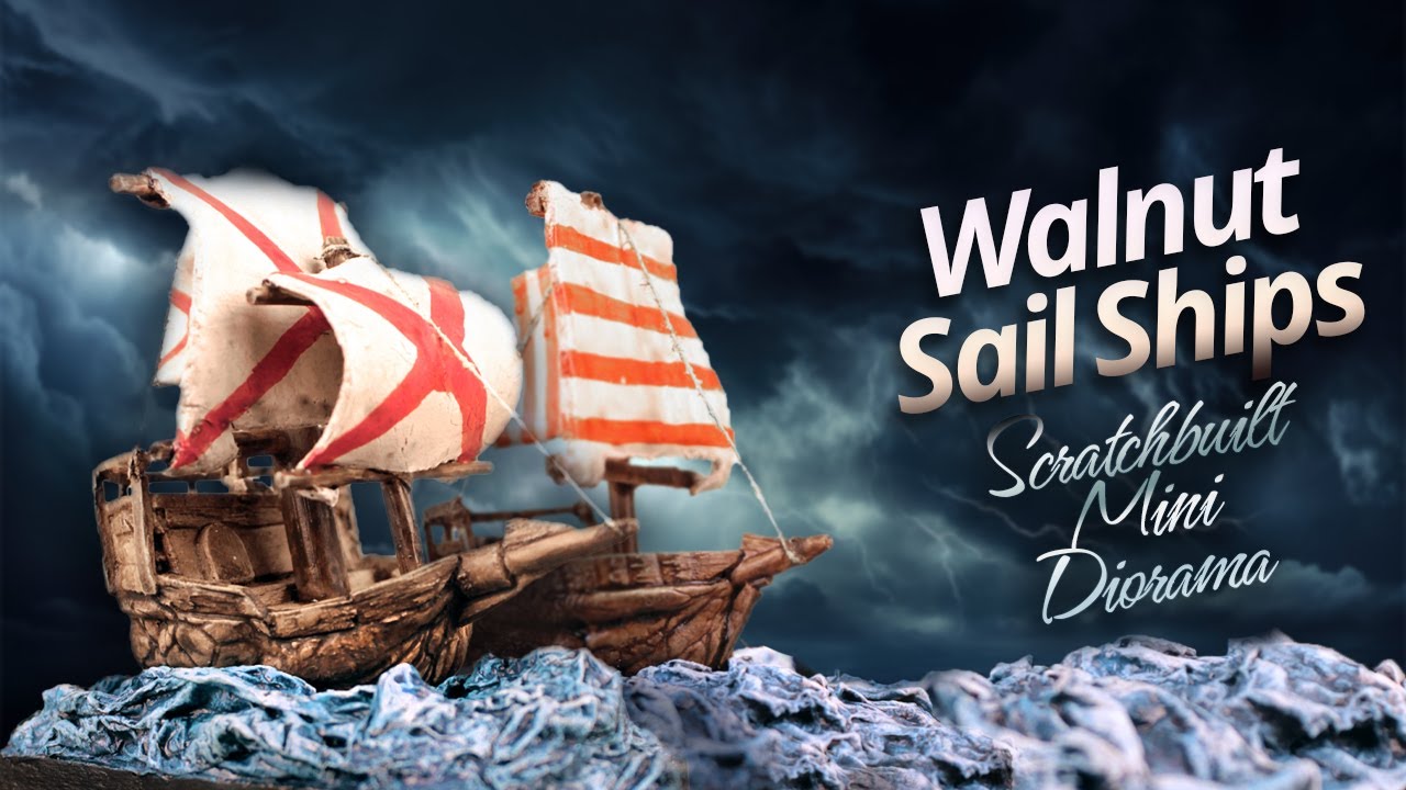 ⛵️ I Turned Walnut Shells into Sailing Ships - Mini Diorama Build