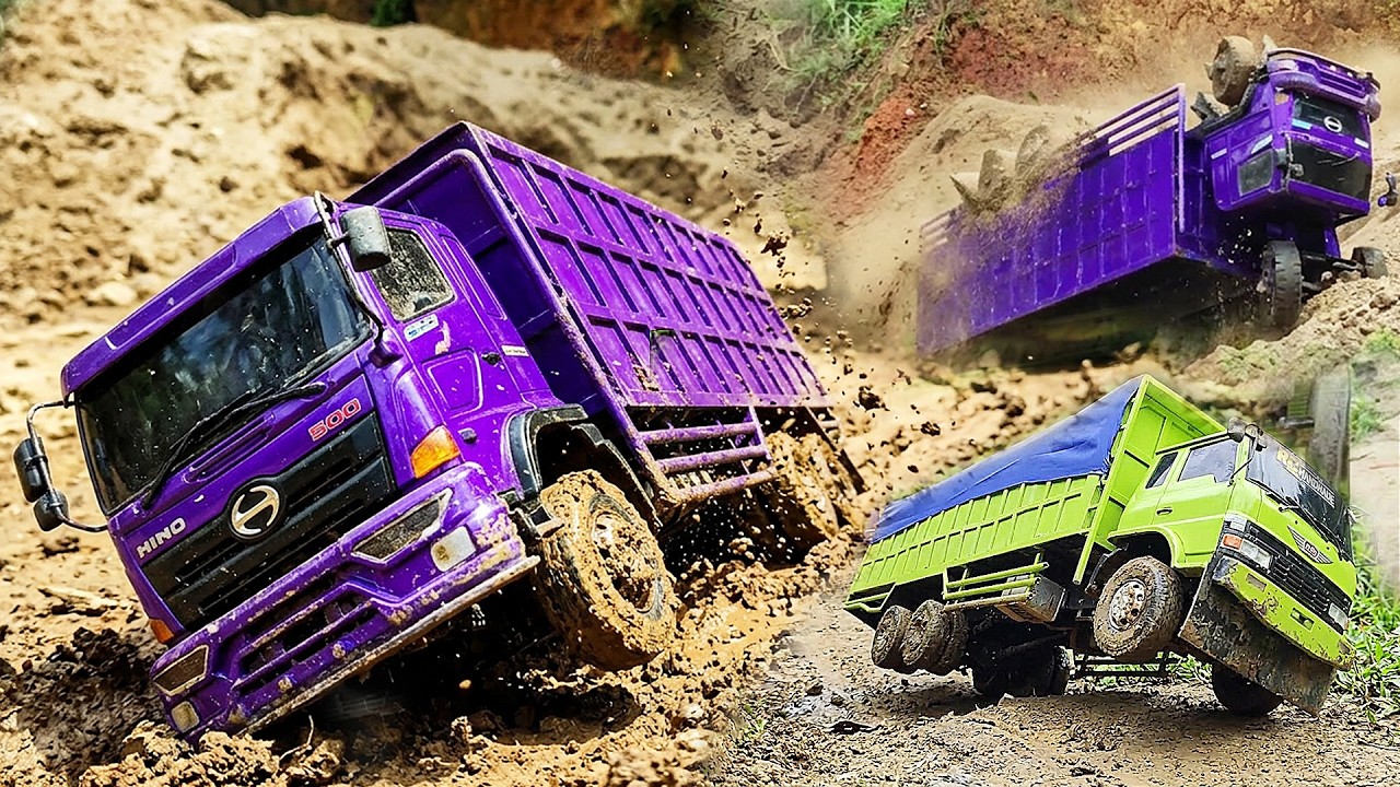 TRUK PASIR Truk Hino 500 Truk Pasir Terguling Rc Truck Hino Truk Oleng Truk LAKA LINTAS Rc Handmade