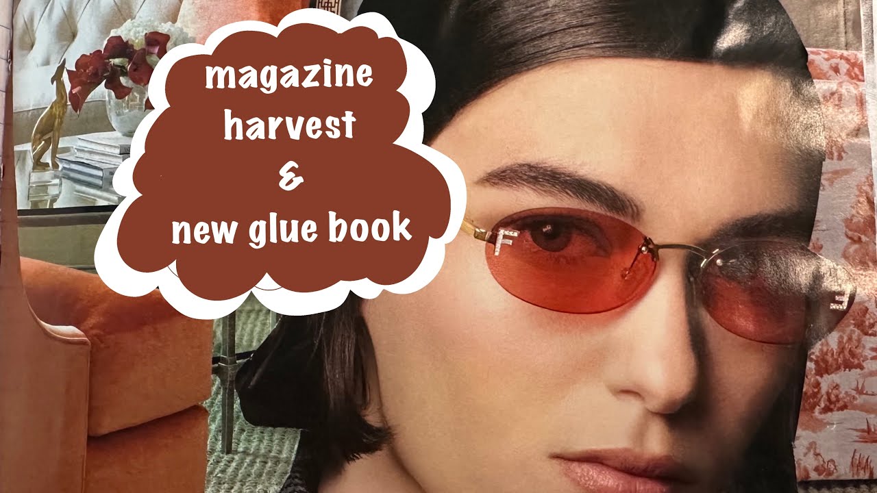 harvesting a magazine for images to use in a new glue book of backgrounds #gluebook