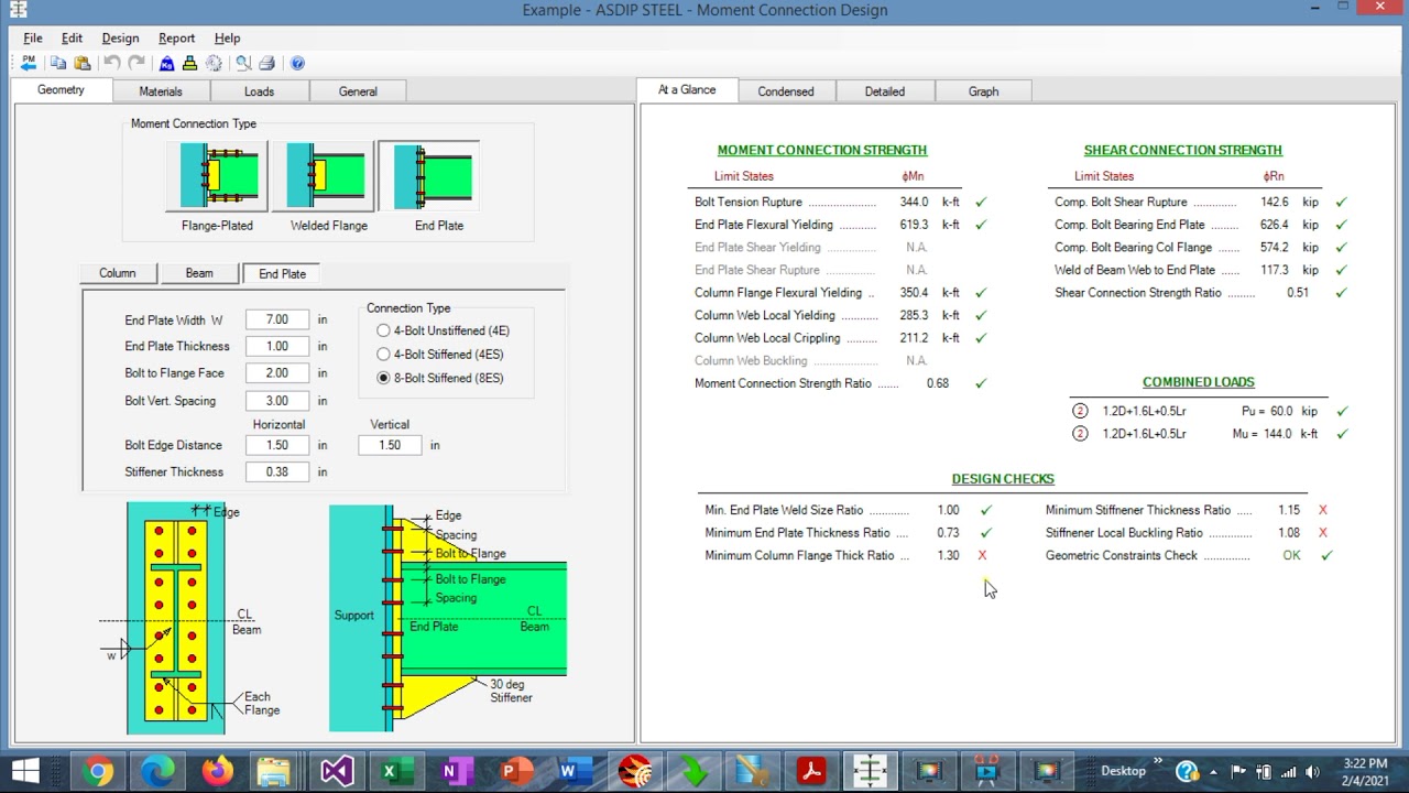 Extended End Plate Moment Connections - ASDIP STEEL