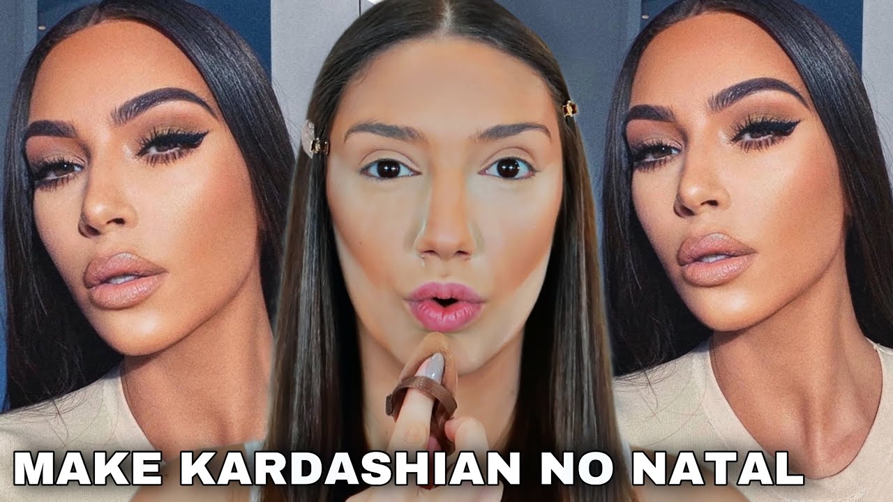 MAKE DE NATAL DA KIM KARDASHIAN *MAKE FÁCIL DE FAZER* TUTORIAL DE MAQUIAGEM COMPLETO