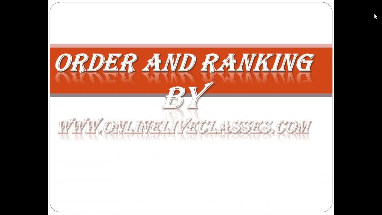 Order and Ranking Tips & Tricks & Practice Questions | Online Live Classes