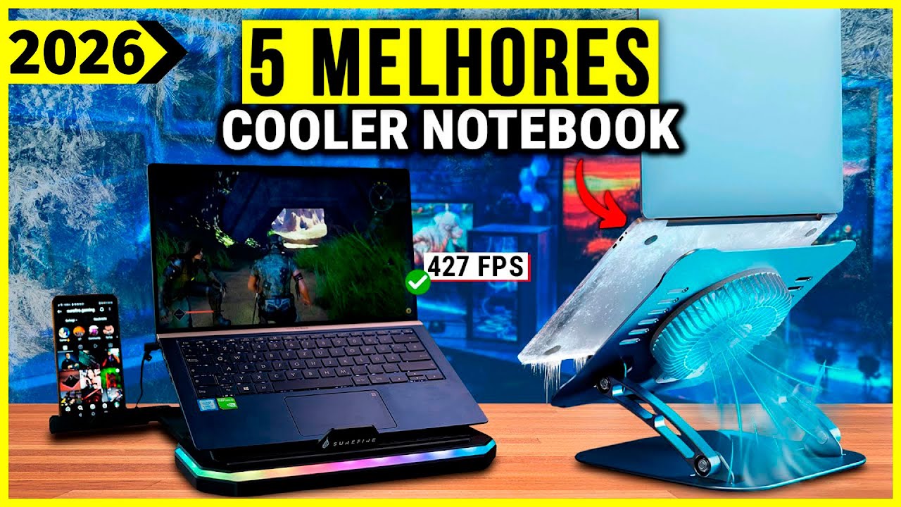 Os 5 MELHORES Base Ventilada Para Notebook / Cooler Para Notebook Em 2026!