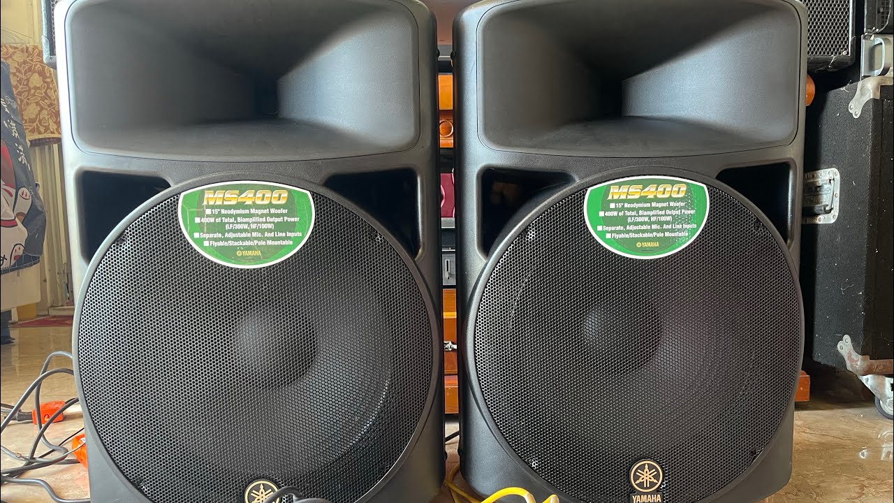 Loa Yamaha MS400 Active  bass neo 40cm  Loa Liền công suất,hát karaoke phê luôn ,đẹp  Keng nhe !