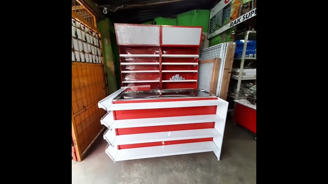 Meja kasir + Shelving minimarket #mejakasir #rakminimarket