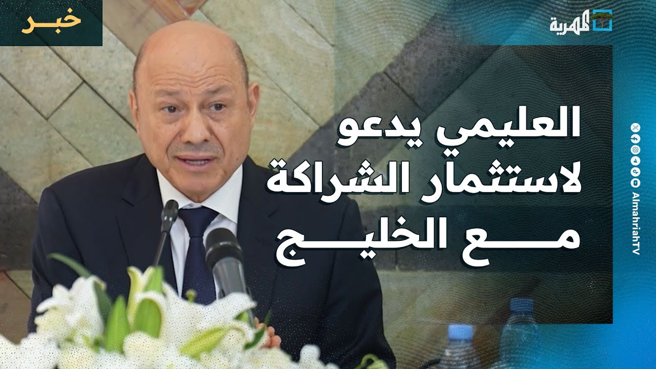 العليمي يدعو إلى استثمار الشراكة مع الخليج ويحمل الحكومة مسؤولية تفويت الفرصة