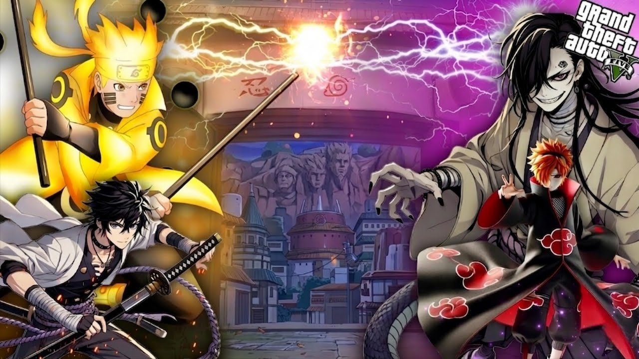 Shinchan & Franklin Help Naruto | Orochimaru & Pain Destroys the Leaf Village in GTA 5!