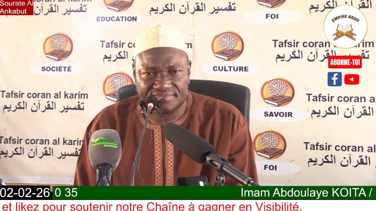 Imam Abdoulaye KOITA Tafsir de la Sourate Al-Ankabut : l'arraignée à partir du verset 38
